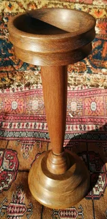 Vtg unvarnished Imbuia Holder 44cm H - sanded waxed