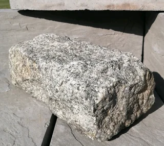 32cm L Historical Reclaimed Granite Stone-Rectangular Hand Hewn Cobble 11kg