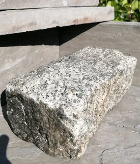 32cm L Historical Reclaimed Granite Stone-Rectangular Hand Hewn Cobble 11kg