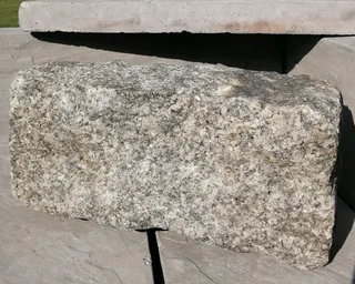 32cm L Historical Reclaimed Granite Stone-Rectangular Hand Hewn Cobble 11kg