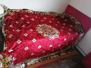 Mid-Century Italian Cut Velvet Wedding Bedspread 235x212cm