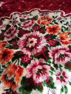 Mid-Century Italian Cut Velvet Wedding Bedspread 235x212cm