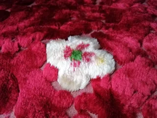 Mid-Century Italian Cut Velvet Wedding Bedspread 235x212cm