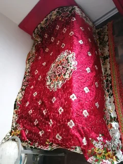 Mid-Century Italian Cut Velvet Wedding Bedspread 235x212cm
