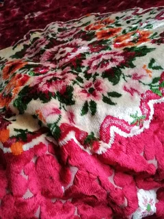 Mid-Century Italian Cut Velvet Wedding Bedspread 235x212cm
