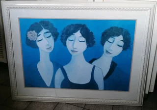 Three Ladies print Pieter van der Westhuizen 109cm L