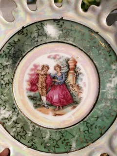 Romantic Opalescent Porcelain Teacups &#43; Saucers