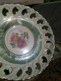 Romantic Opalescent Porcelain Teacups &#43; Saucers