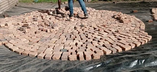 Half brick paving