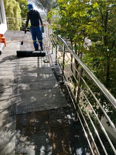 TORCHING ON WATERPROOFING AND RUBBER SEAL IT