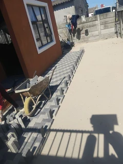 Grey and chachoal pavers