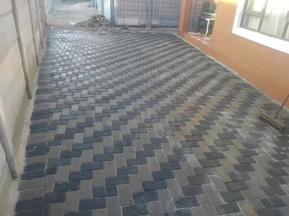 Grey and chachoal pavers