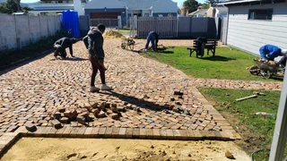 Grey and chachoal pavers