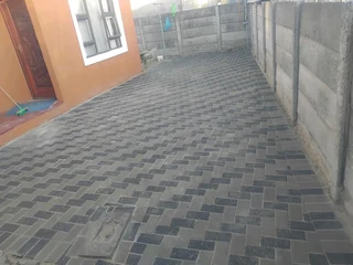 Grey and chachoal pavers