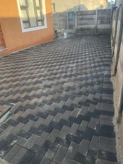 Grey and chachoal pavers