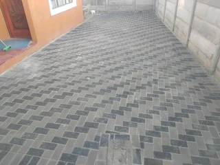 Grey and chachoal pavers