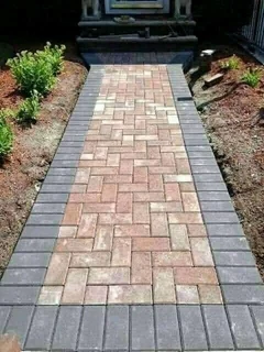 Mixed colour paving