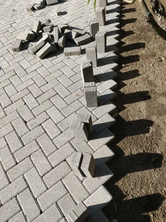 Grey paving