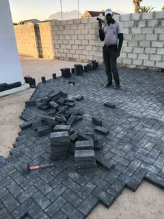 Half brick paving