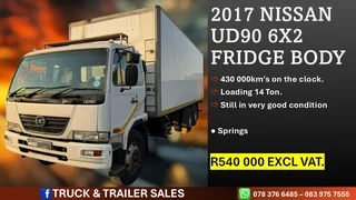 2017 Nissan UD90 6x2 Fridge Body 14TON
