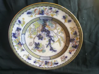 19th Century Vesper English China porcelain Indian Tree plate