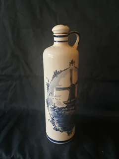 Delft Blue clay liquor bottle