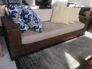 Leather weaved couch unique