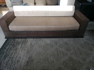 Leather weaved couch unique