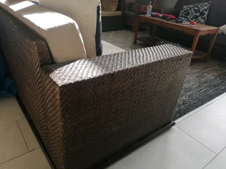 Leather weaved couch unique