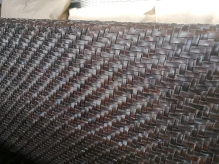Leather weaved couch unique