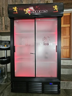 Double Door &#34;LIONS&#34; Rugby Branded Fridge