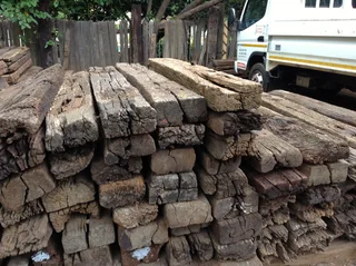 Sleepers wooden railway