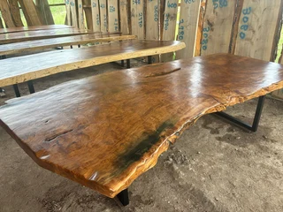 Wood dining room tables for sale in Krugersdorp. Based on Beyers Naude drive.