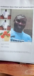 MALAWIAN CHEF COOK AND HOUSE KEEPER (George)