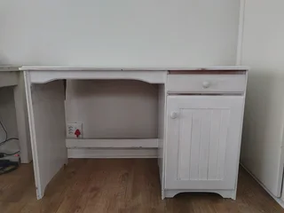 Solid wood desk with storage