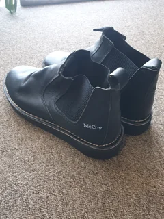 The Real McCoy Black Slip-On Work Boots – Textured Grip Sole (Men’s Size 11)