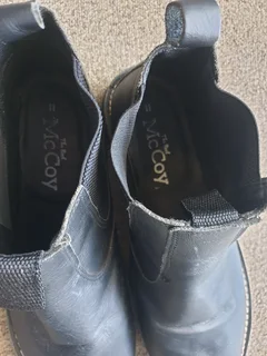 The Real McCoy Black Slip-On Work Boots – Textured Grip Sole (Men’s Size 11)