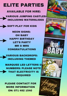 Kids DIY Party Packages - Jumping Castles - Backdrops