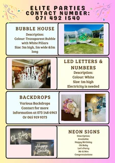 Kids DIY Party Packages - Jumping Castles - Backdrops