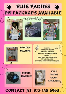 Kids DIY Packages - Jumping Castles - Popcorn machines - Bubble machines - Backdrops