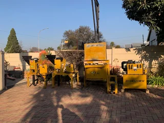 Pre owned Hydraform M7S2E Blockmaking machine and 200 liter Pan mixer