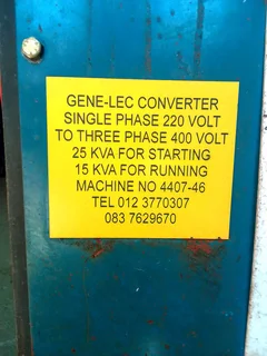 GENE-LEC INVERTER/CONVERTER 220-380 VOLT FOR SALE: &#61; R 30 000
