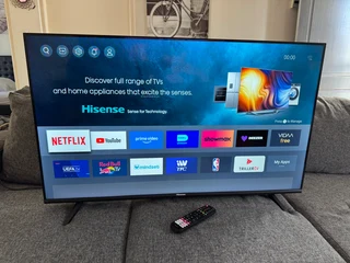 As new Hisense 43” UHD 4k VIDAA Smart TV. Immaculate condition. With legs &amp; remote