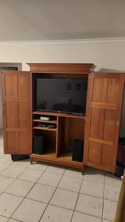 Teak &amp; Rosewood Antique cupboard / used as TV cabinet