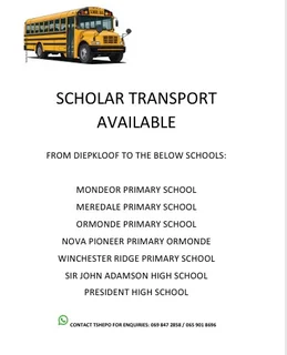 Scholar Transport Available Soweto