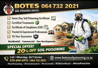 Kwazulu-natal Soil Poisoning Services | 064 732 2021 | Same Day Certificate