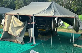 Howling Moon Trailer Tent Deluxe XT with Tailgate addition and sides for Tailgate and kitchen