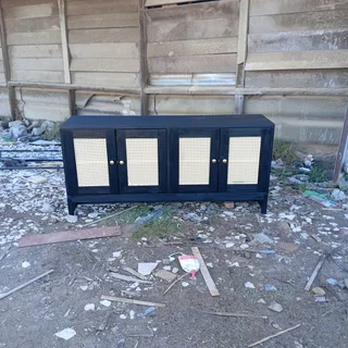 4 door Rattan Sideboard
