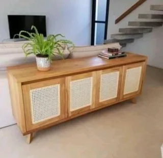 4 door Rattan Sideboard
