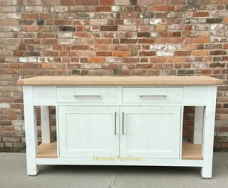 White Wash Kitchen Island